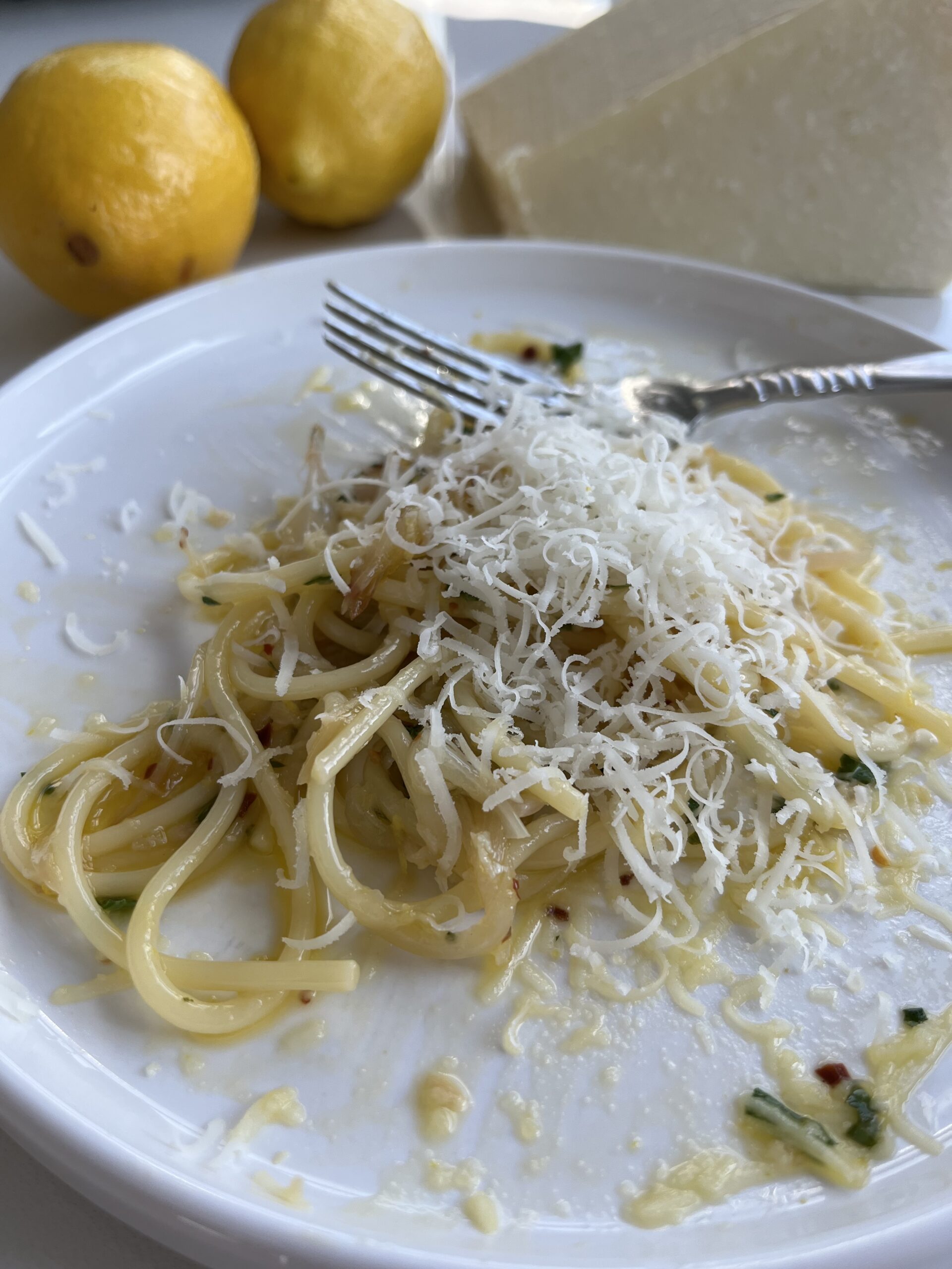 Aglio e Olio with Sautéed Shallots and Lemon