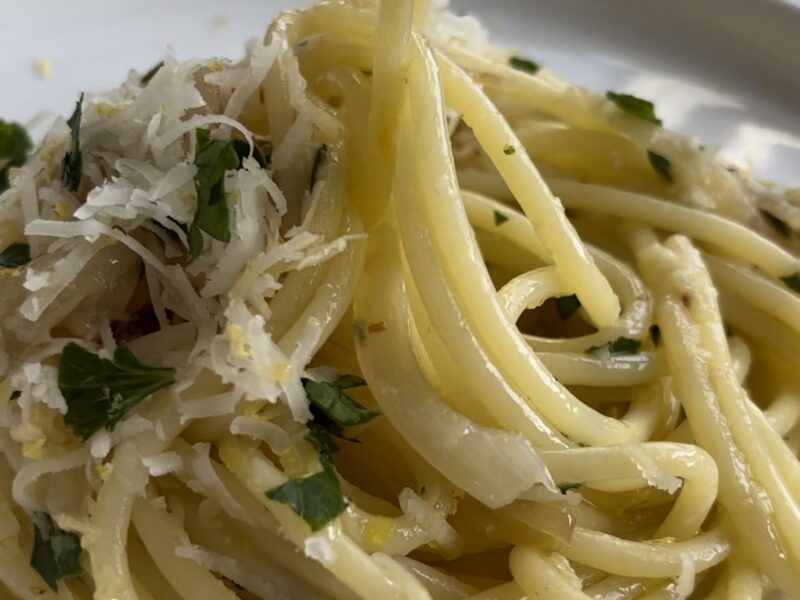 Aglio e Olio with Sautéed Shallots and Lemon