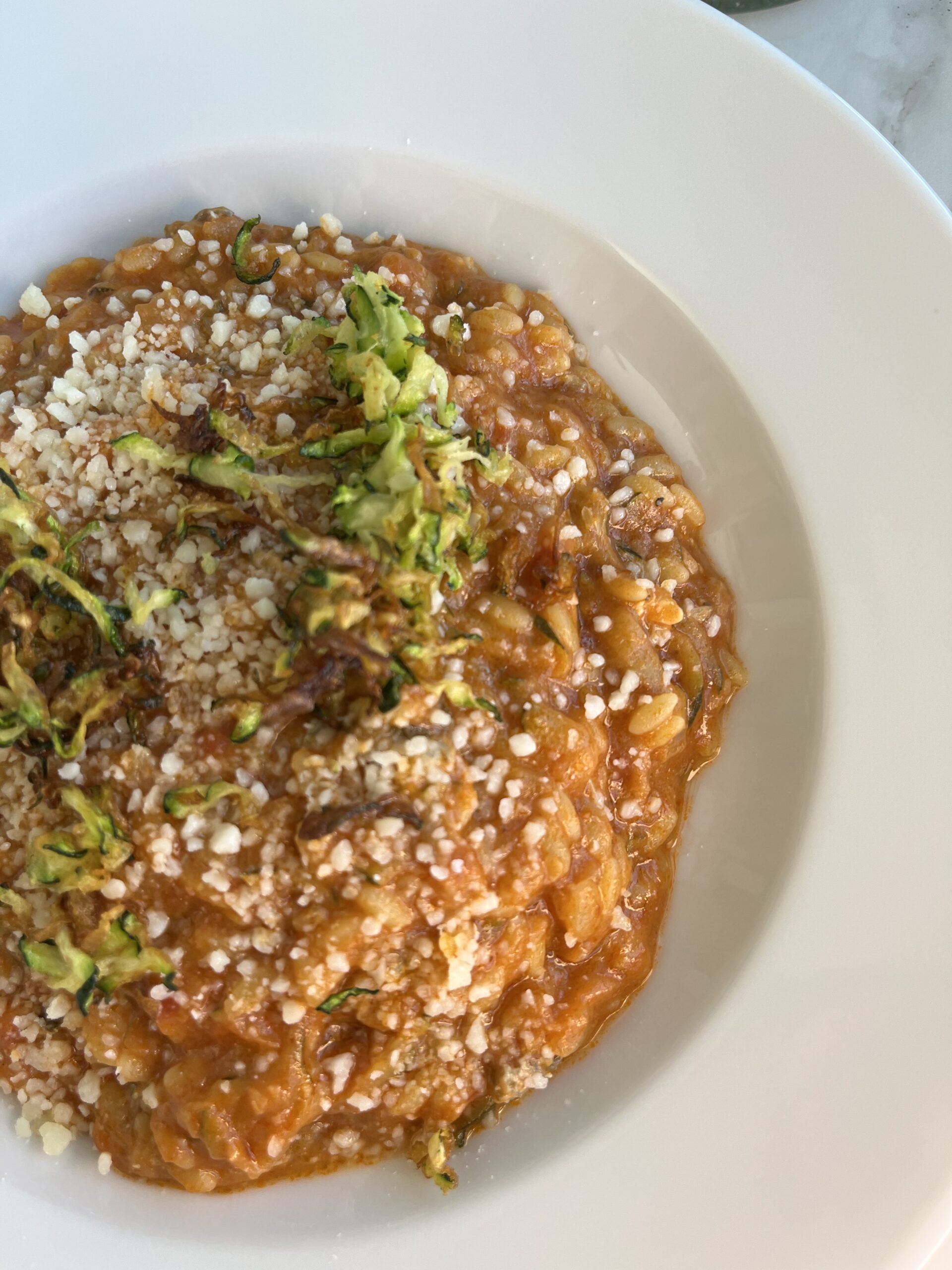 Orzo with Shredded Zucchini and Gorgonzola