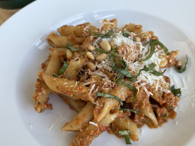 Penne with Pesto Rosso