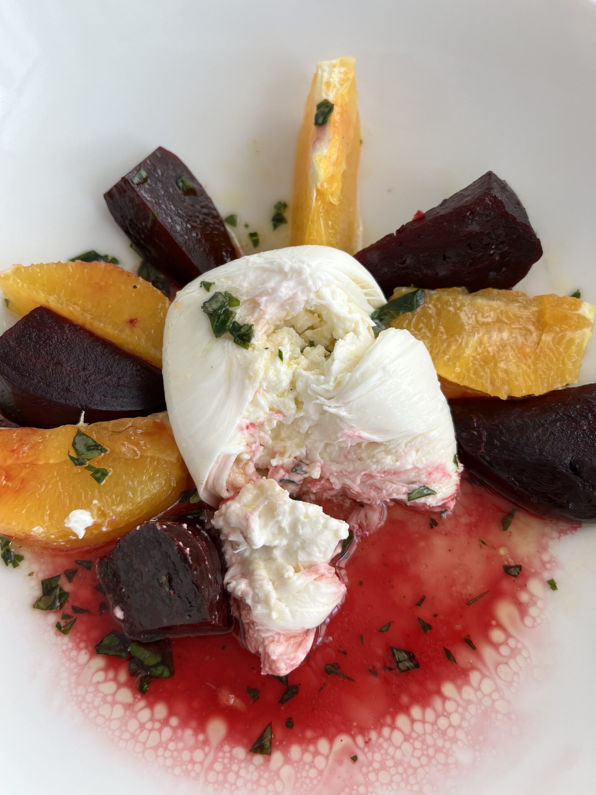 Orange and Beet Burrata Salad