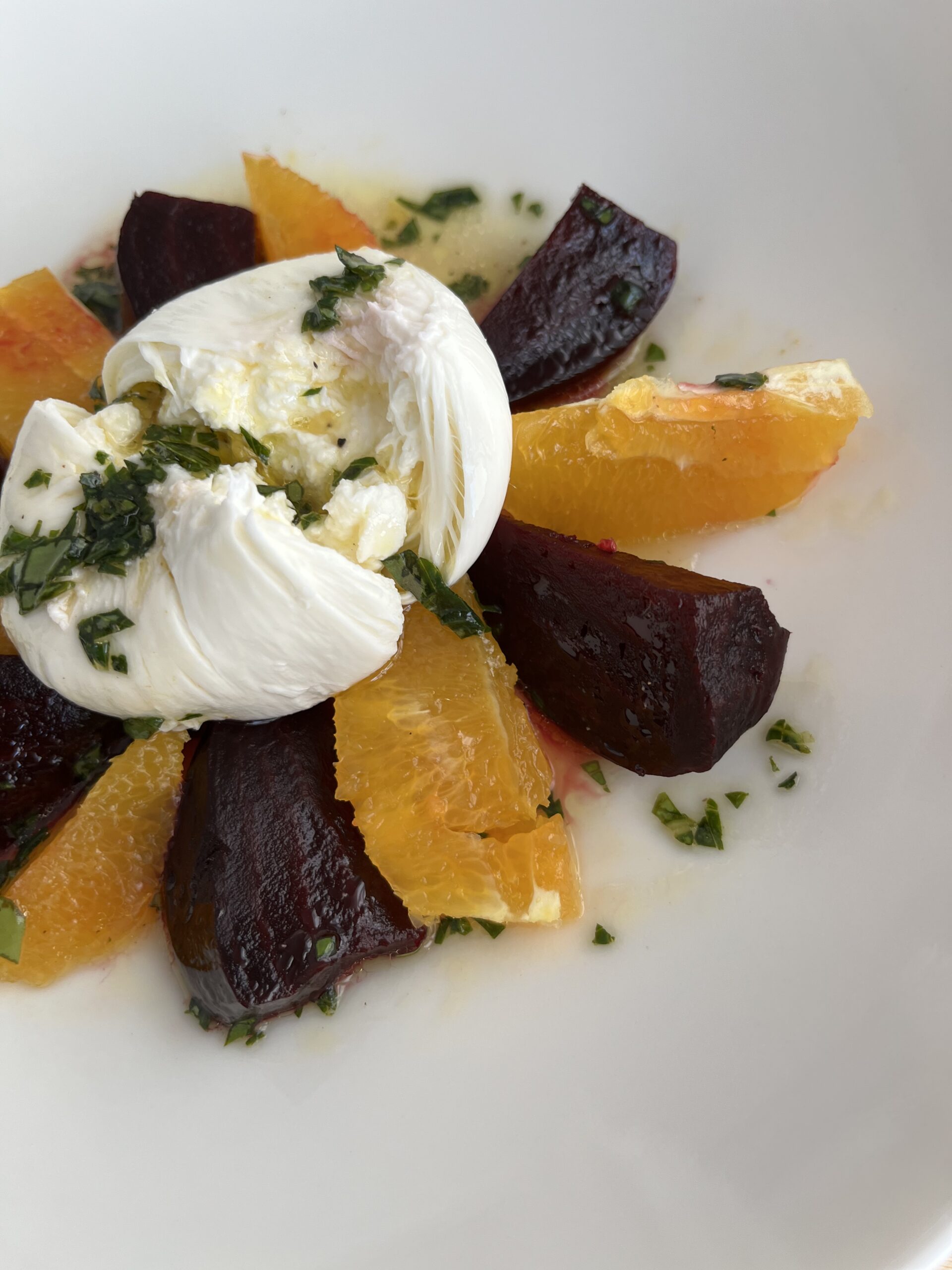 Orange and Beet Burrata Salad